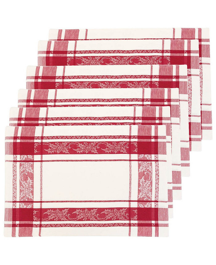 CandF Home Jacquard Holly Placemat Set of 6