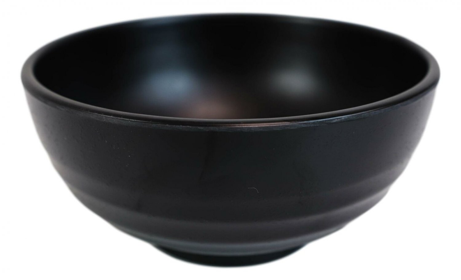 1 Contemporary Ridged 6.25D Matte Black Melamine Salad Pasta Soup Bowls Pack Of 6 EBR02