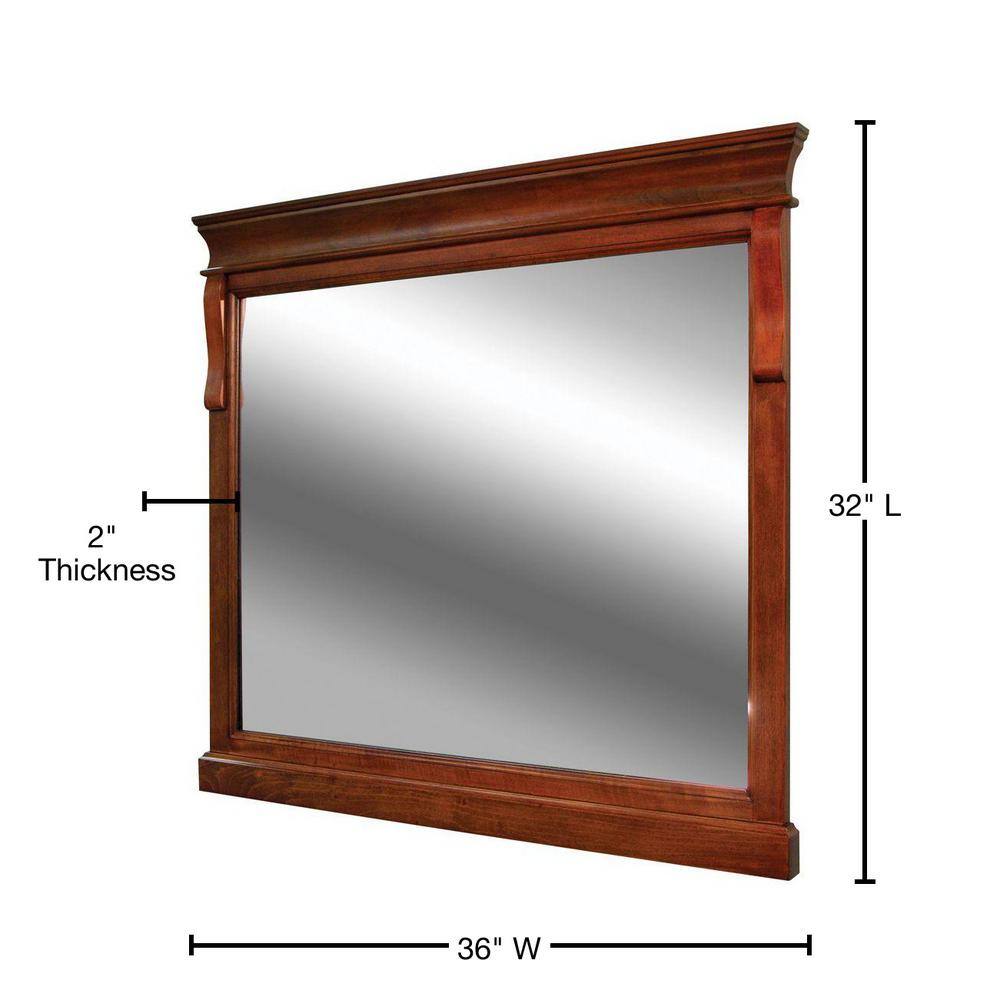 Home Decorators Collection 36 in. W x 32 in. H Framed Rectangular Bathroom Vanity Mirror in Warm Cinnamon NACM3632