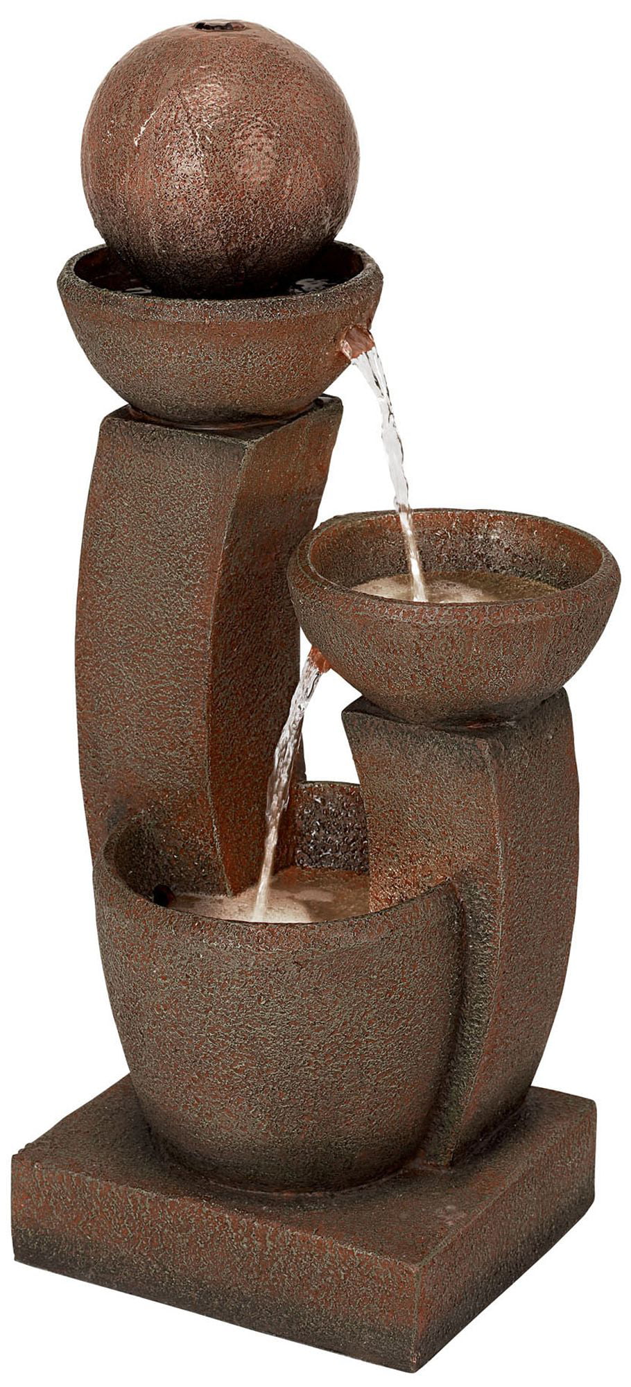 John Timberland Modern Zen Outdoor Floor Water Fountain with Light LED 31