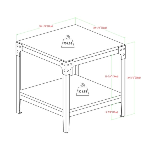 Middlebrook Witten Angle Iron Side Tables (Set of 2) Barnwood