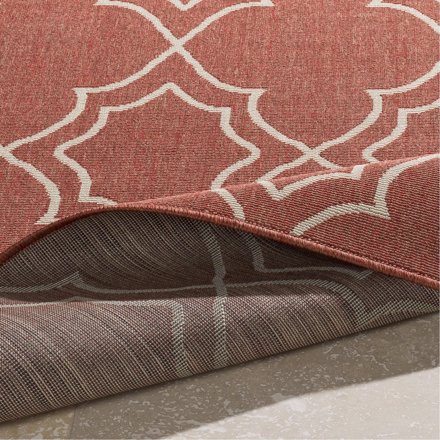 Alfresco Outdoor Rug in Rust & Khaki