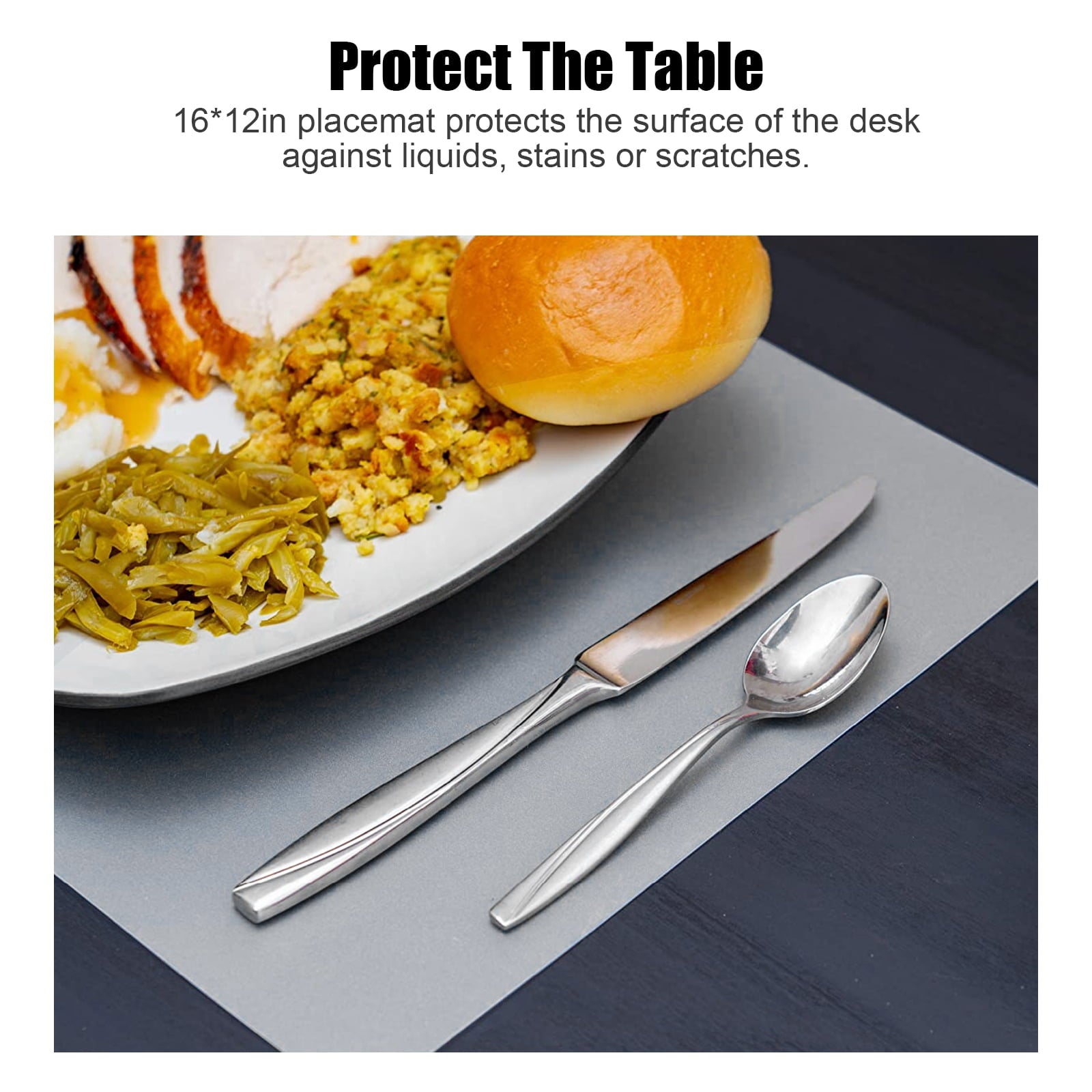 4pcs Clear Placemats for Dining Table， EEEkit 16x12inch Plastic Dining Mats， Heat Resistant Washable Kitchen Table Mats， Non-Slip Translucent Placemats