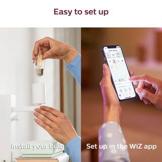 Philips 40-Watt Equivalent BA11 Smart Wi-Fi LED Tuneable White E26 Medium Light Bulb Powered by WiZ with Bluetooth (1-Pack) 567263