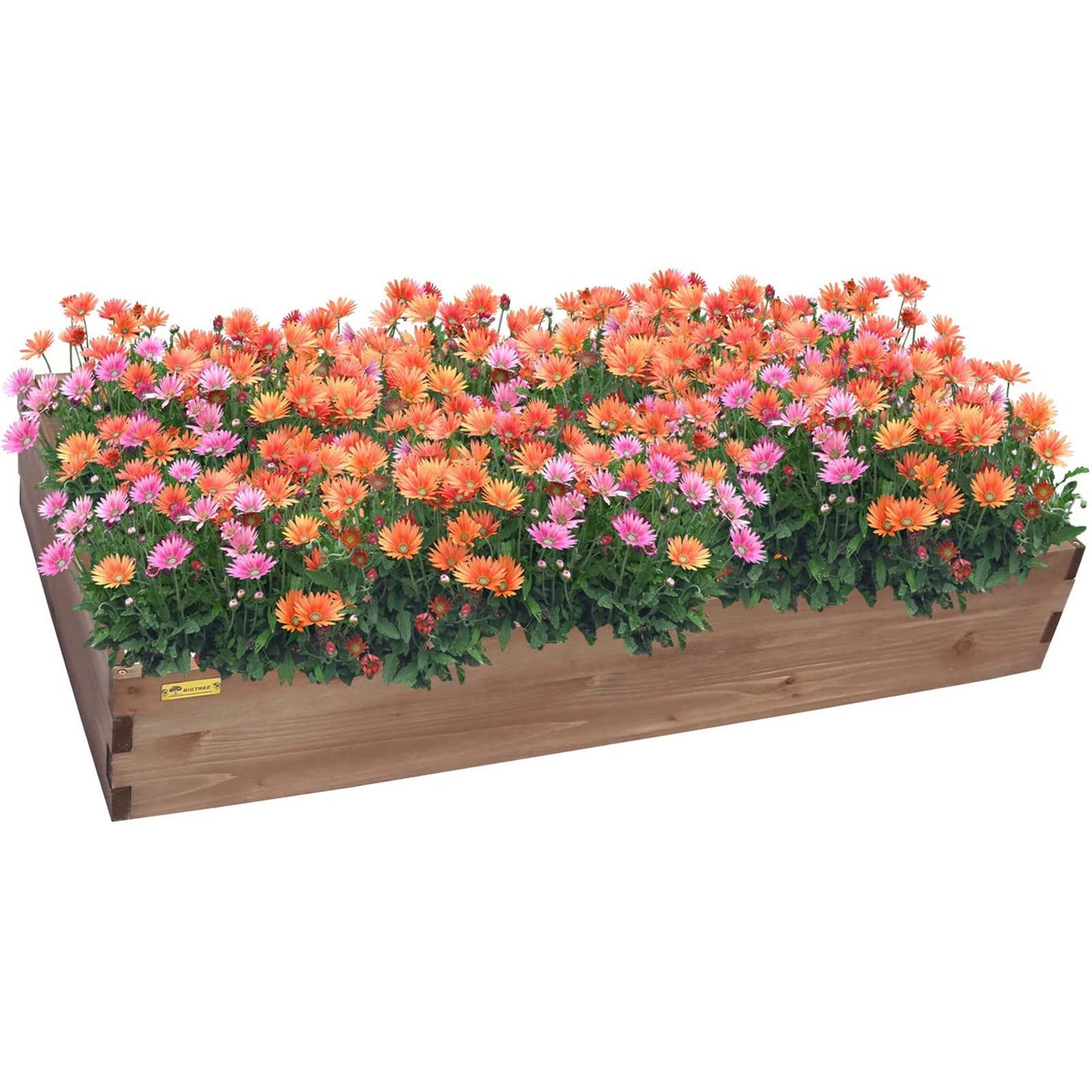 BIGTREE Outdoor Raised Garden Bed Wood Vegetable Planter Box 47x24x8in