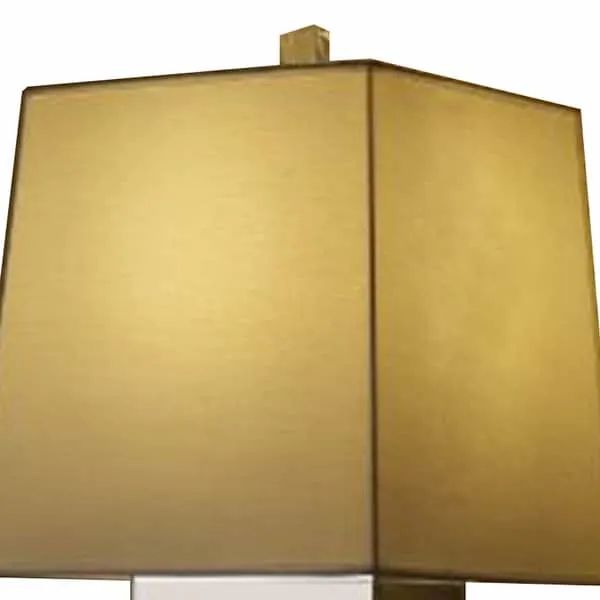 Table Lamp with Abstract Intersected Mirrored Base， Silver