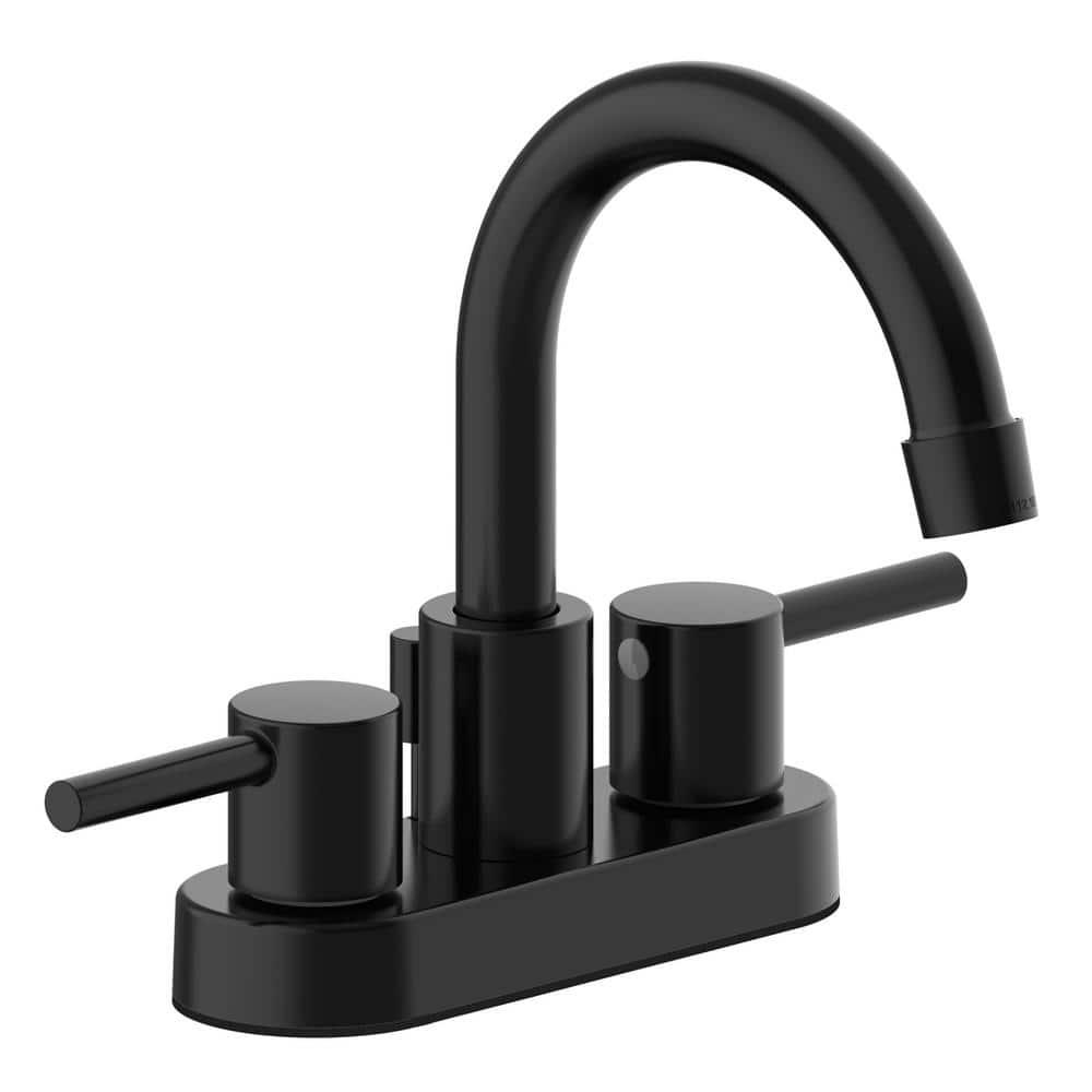 Design House Eastport II 4 in Centerset 2Handle Bathroom Faucet in Matte Black