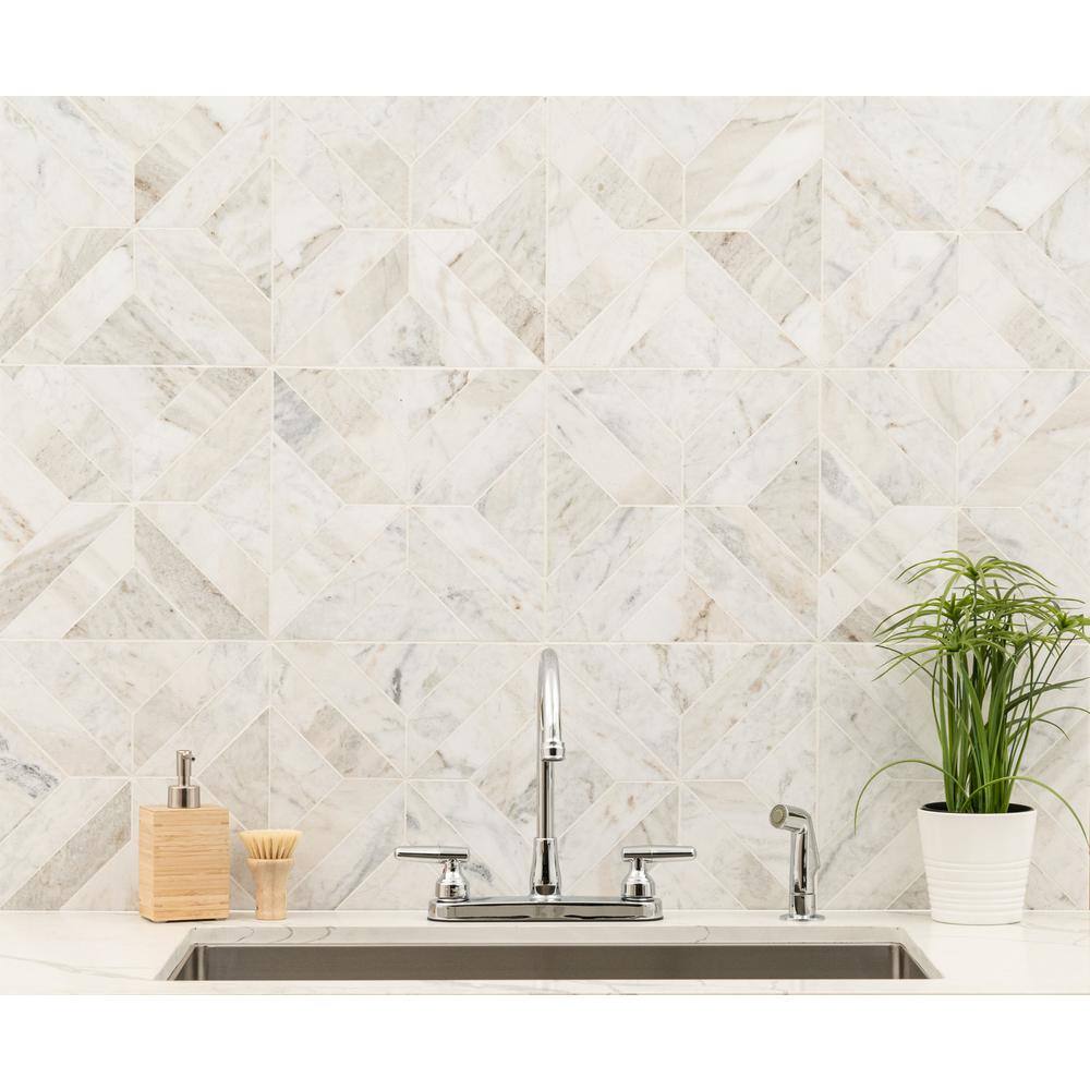 MSI Arabescato Venato White 12 in. x 12 in. x 10mm Honed Mosaic Marble Floor and Wall Tile (10 sq. ft.Case) ARAVEN-ARGHC