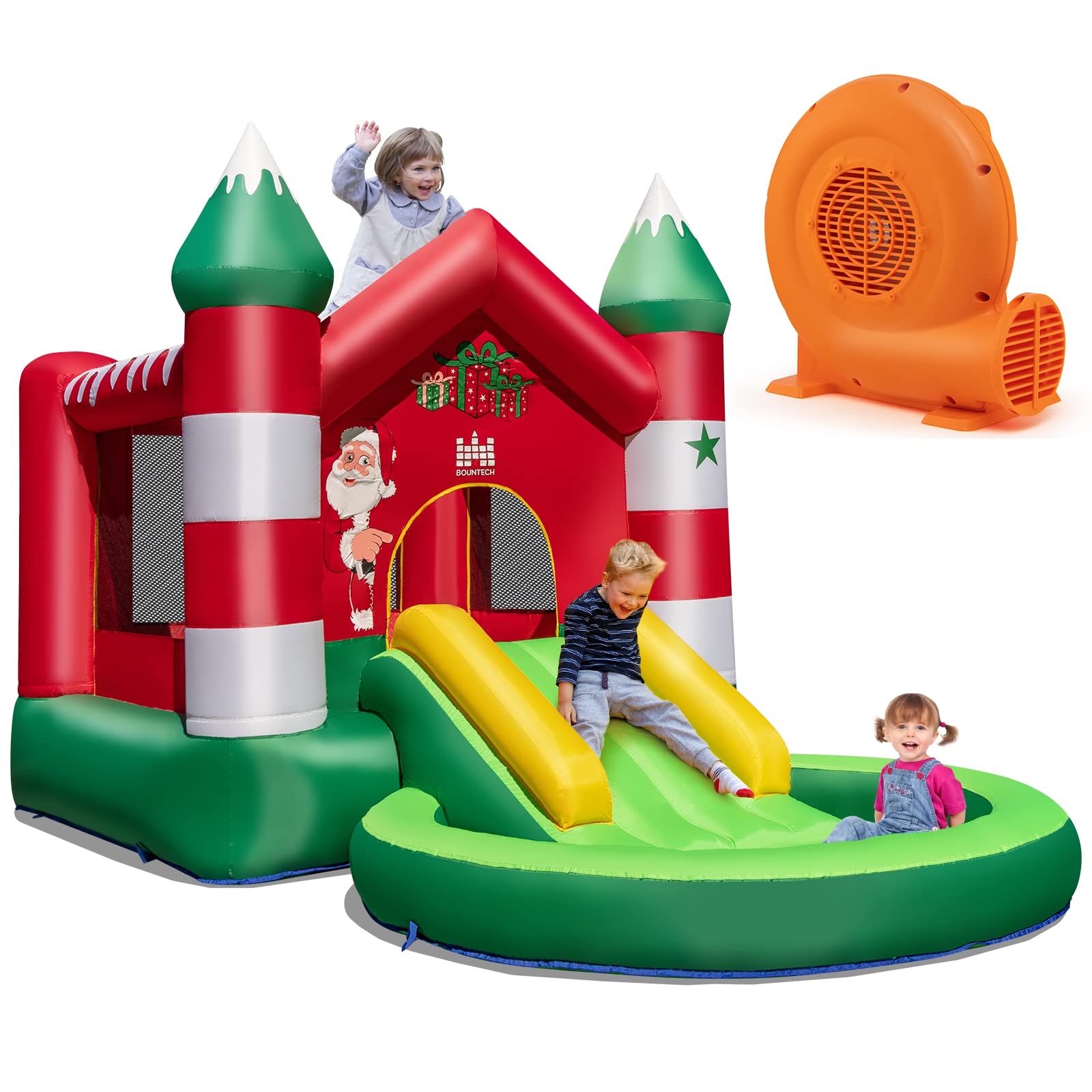 Costzon Inflatable Bounce House, Christmas Bouncy House(550W blower)