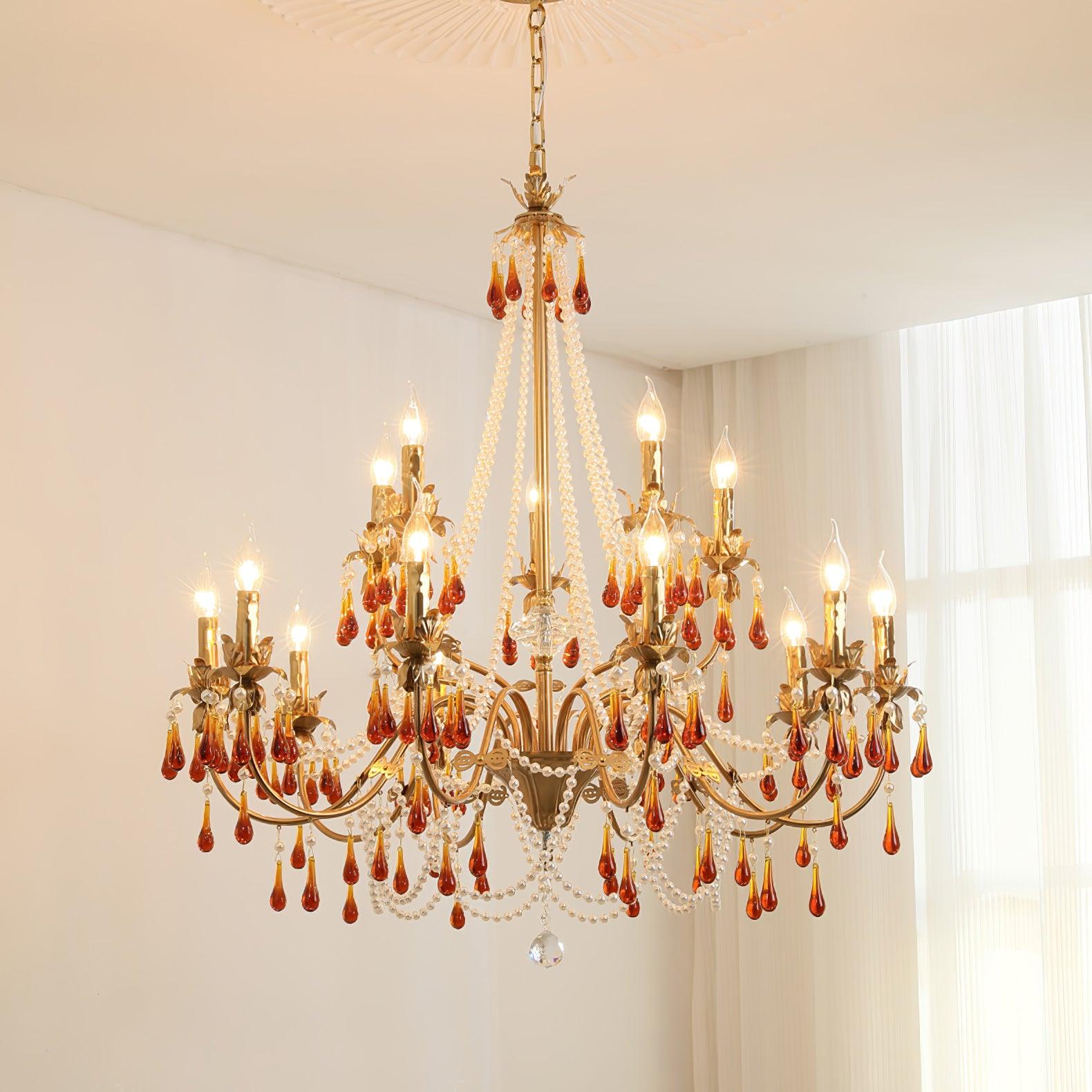 Aureate Amber Crystal Chandelier