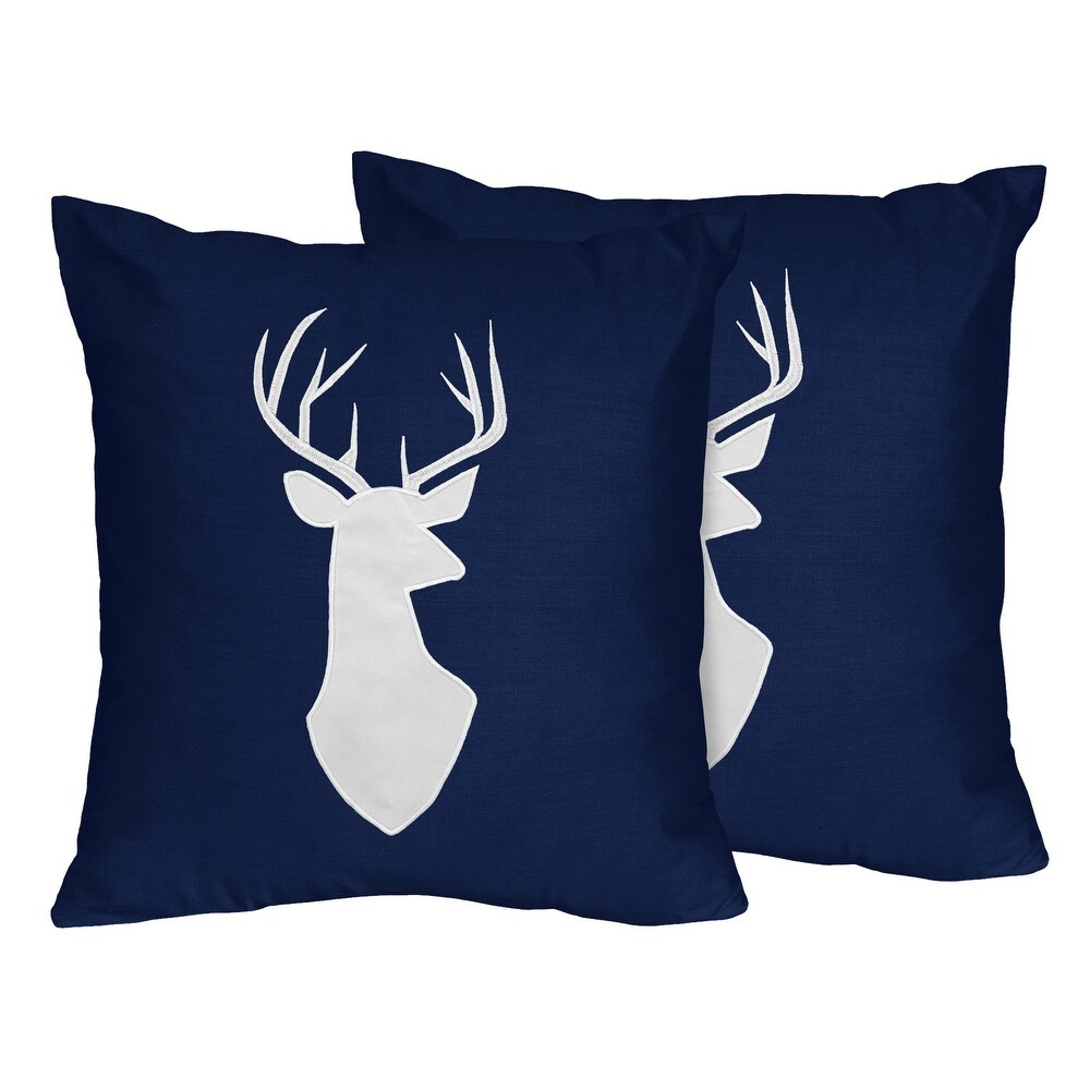 Sweet Jojo Designs Navy and Mint Woodsy Collection 18 inch Accent Throw Pillows (Set of 2)