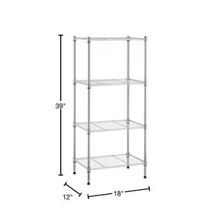 mzg 4-Tier Chorme Wire Shelving Unit (12 in. D x 18 in. W x 39 in. H) E304598OH401LB