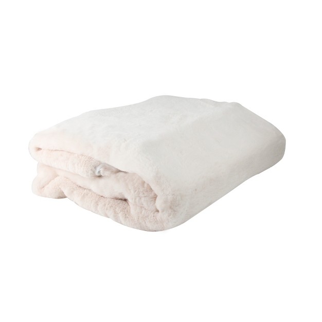 X 60 quot Soft Faux Fur Throw Blanket Pink