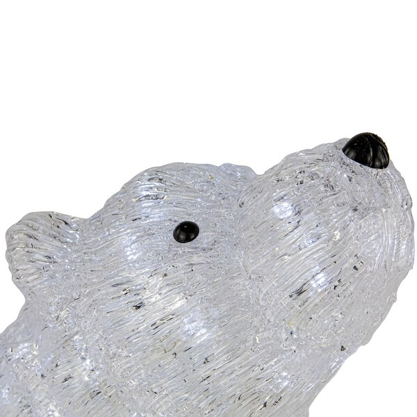 18.5 Lighted Acrylic Polar Bear Christmas Display Decor