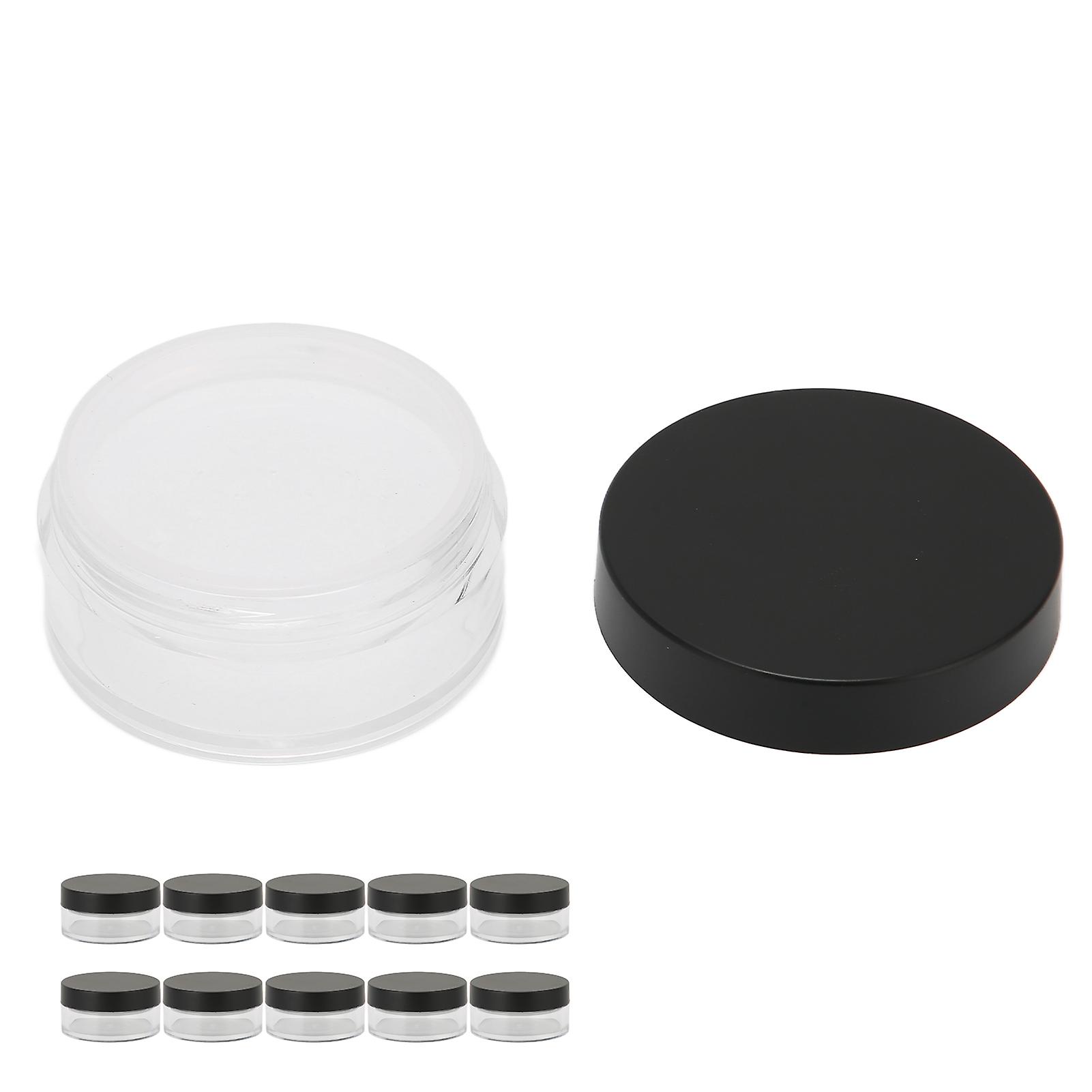 10pcs Loose Powder Jars Plastic Cosmetic Sample Containers Empty Box Circular Portable