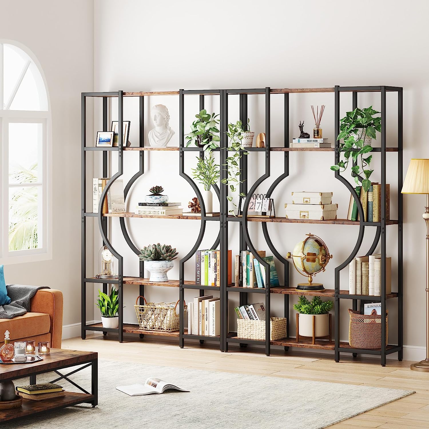 5-Tier Bookshelf, Industrial Bookcase Shelving Unit for Home Office