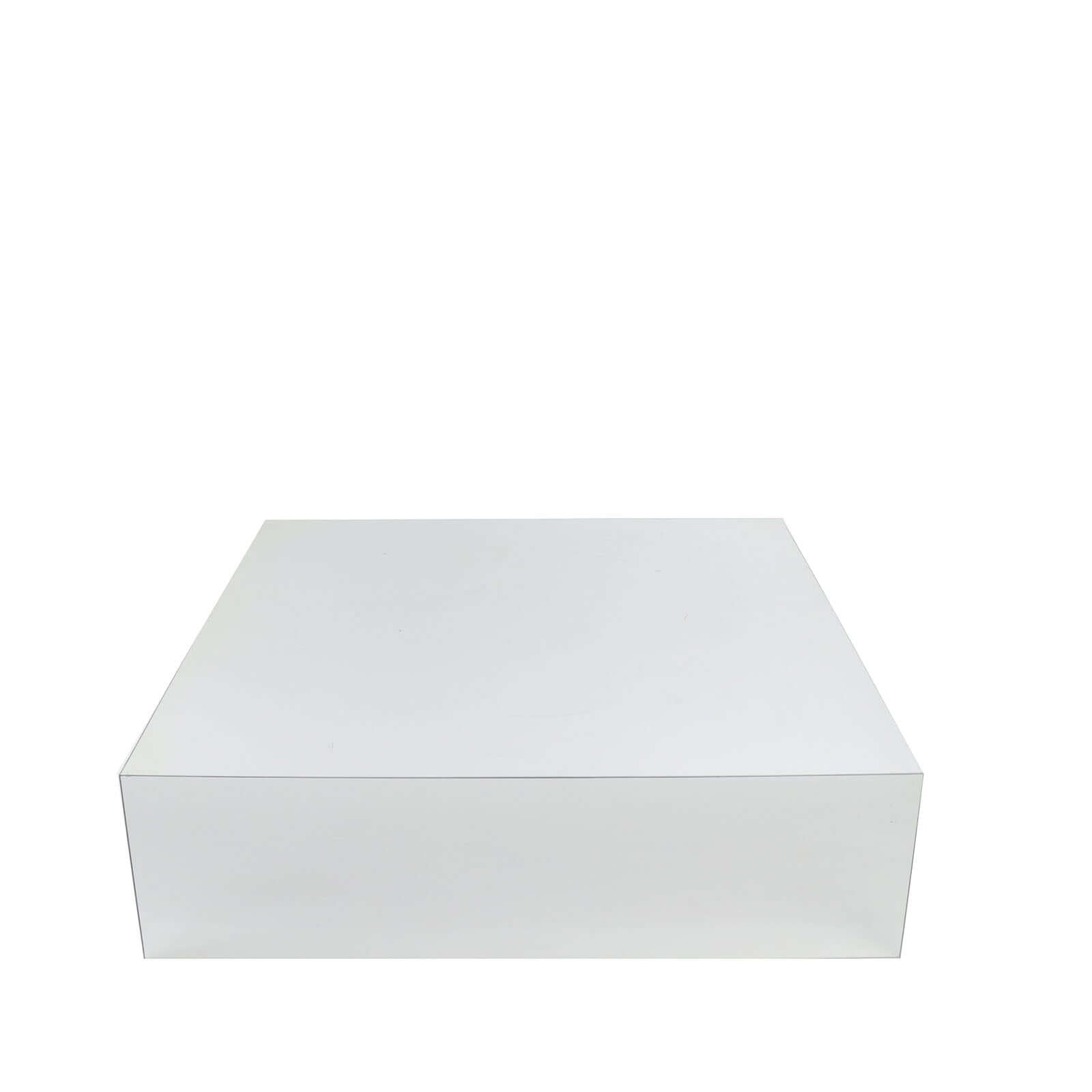 Silver Acrylic Cake Box Stand, Mirror Finish Display Box Pedestal Riser with Hollow Bottom 18