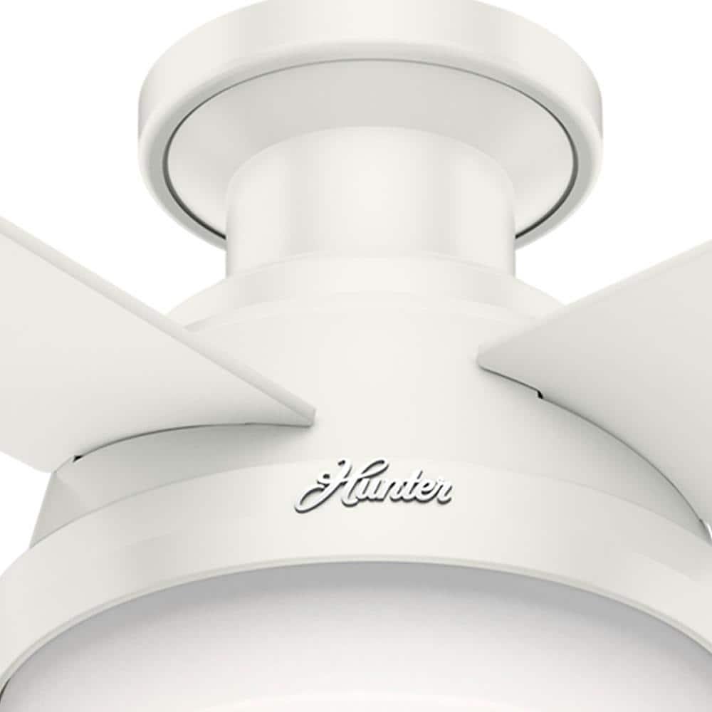 Hunter Dempsey 52 in Low Profile LED Indoor Fresh White Ceiling Fan with Universal Remote