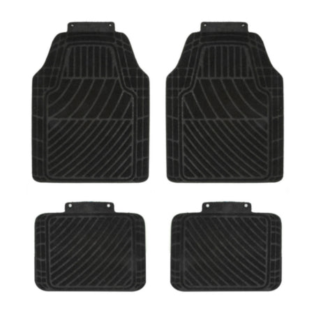 Autocraft Car and SUV Floor Mat， Black Carpet with Pattern， Trim to Fit， 4PC， Anti-slip， Perfect Fit