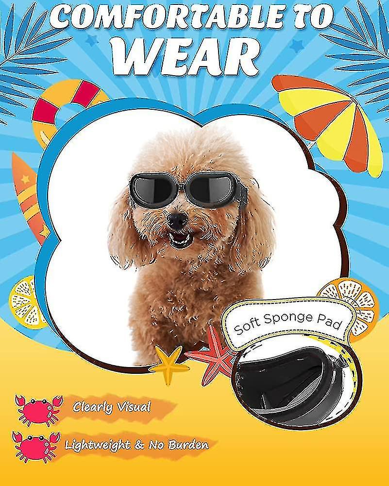 Dog Sunglasses Uv Safety Glasses， Dog Windproof and Anti-fog Goggles