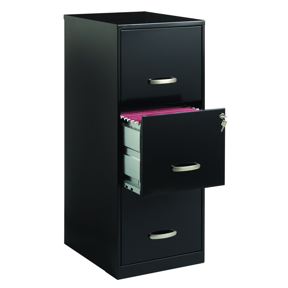 Space Solutions 3 drawer Black Steel File Cabinet