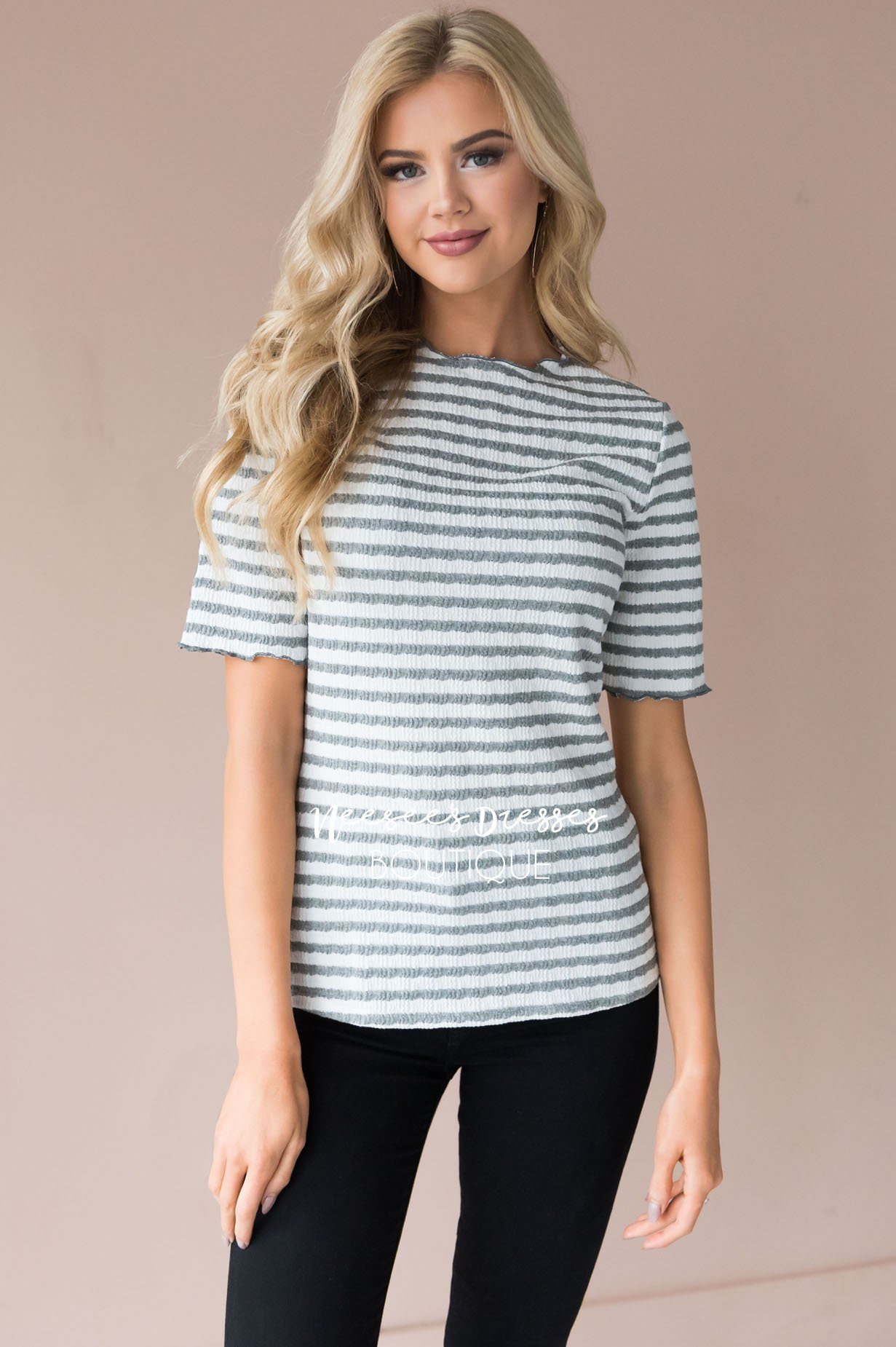 Winning with Stripes Textured Top