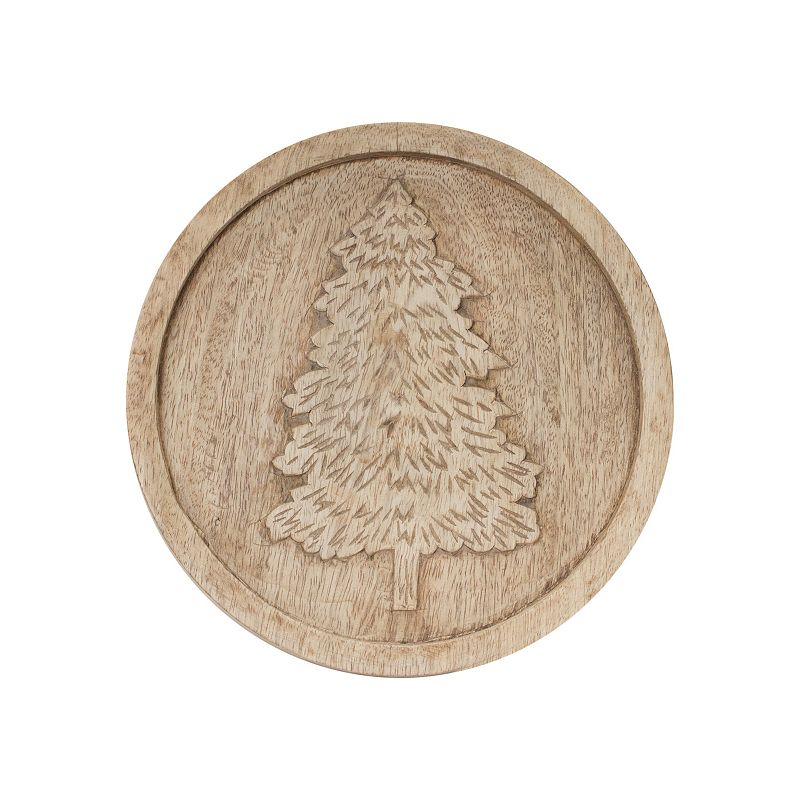 Natural Wood Holiday Trivet (set Of 2)