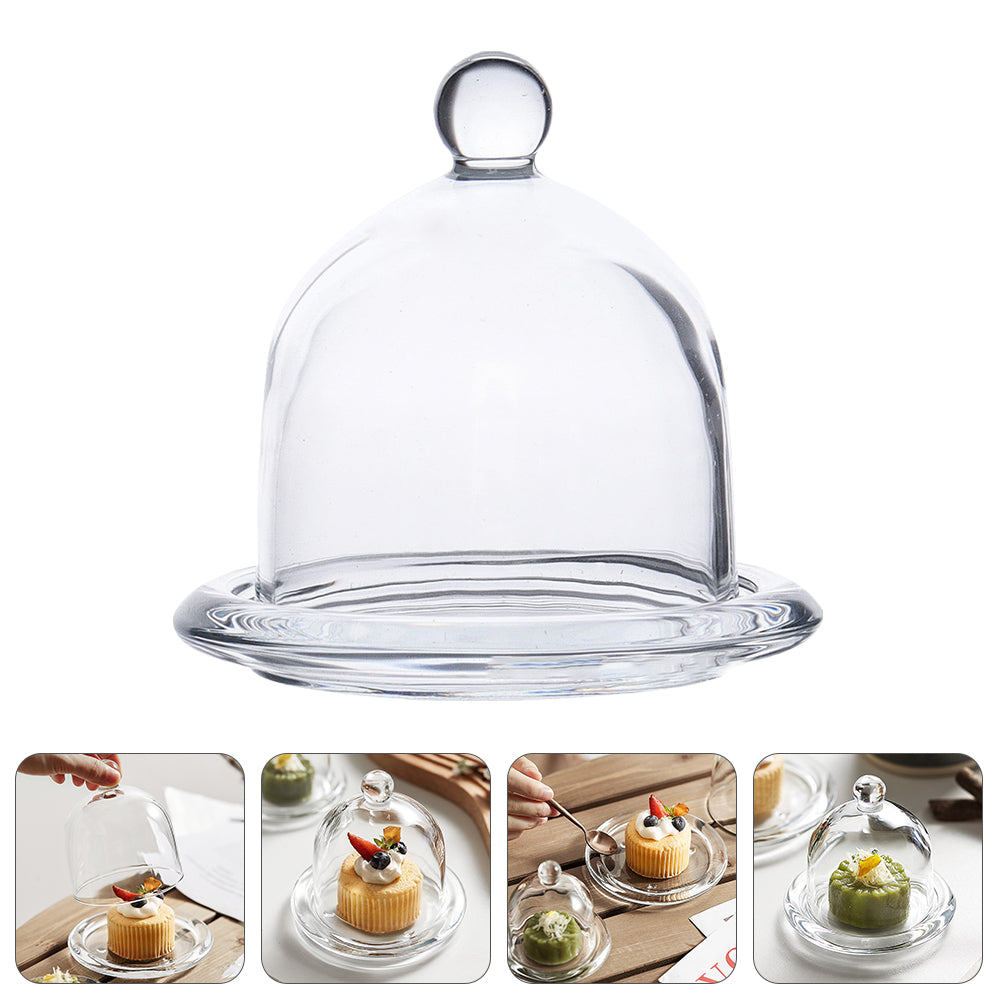 Nuolux Cake Dome Cover Glass Display Dessert Platestand Cupcakelid Bell Serving Platter Cloche Holder Server Tray Bowl Case