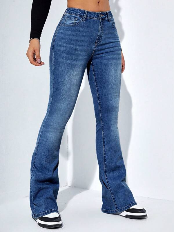 Slant Pocket Bootcut Leg Jeans