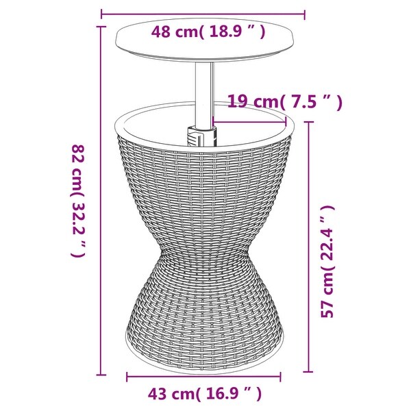 vidaXL 3in1 Ice Cooler Table Polypropylene