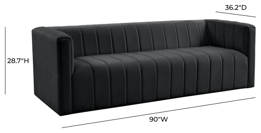 Tov Furniture Norah Black Velvet Sofa   Transitional   Sofas   by Kolibri Decor  Houzz