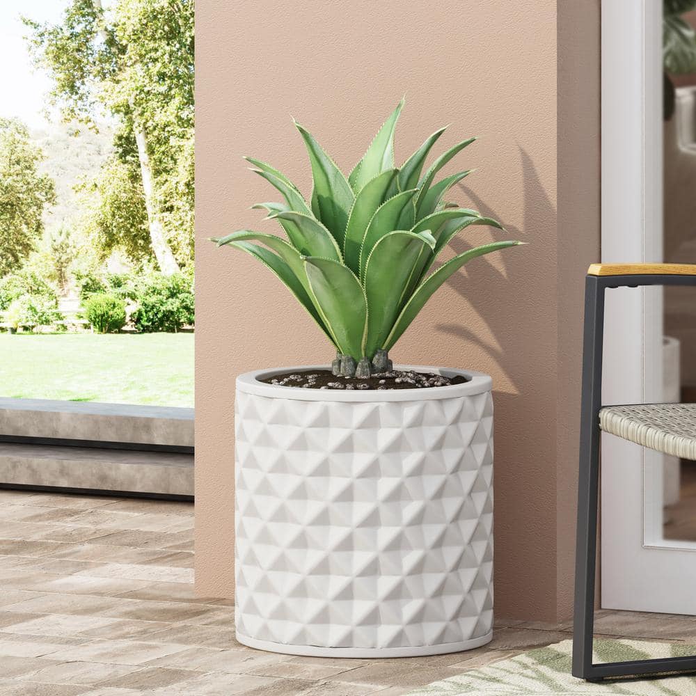 MGO 15.50 in. L x 15.50 in. W x 15.50 in. H Antique White Ceramic IndoorOutdoor Pots XT-73358.00