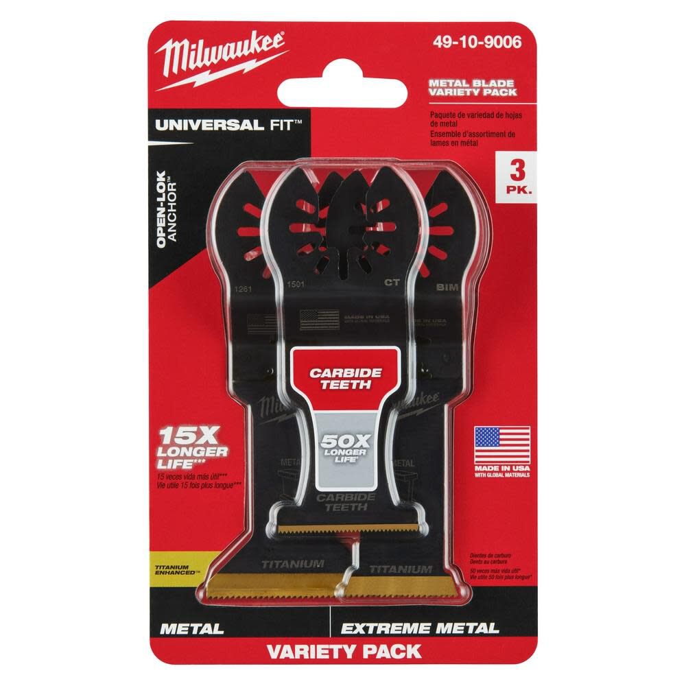 Milwaukee OPEN-LOK 3PC METAL CUTTING MULTI-TOOL BLADE VARIETY PACK 49-10-9006 from Milwaukee