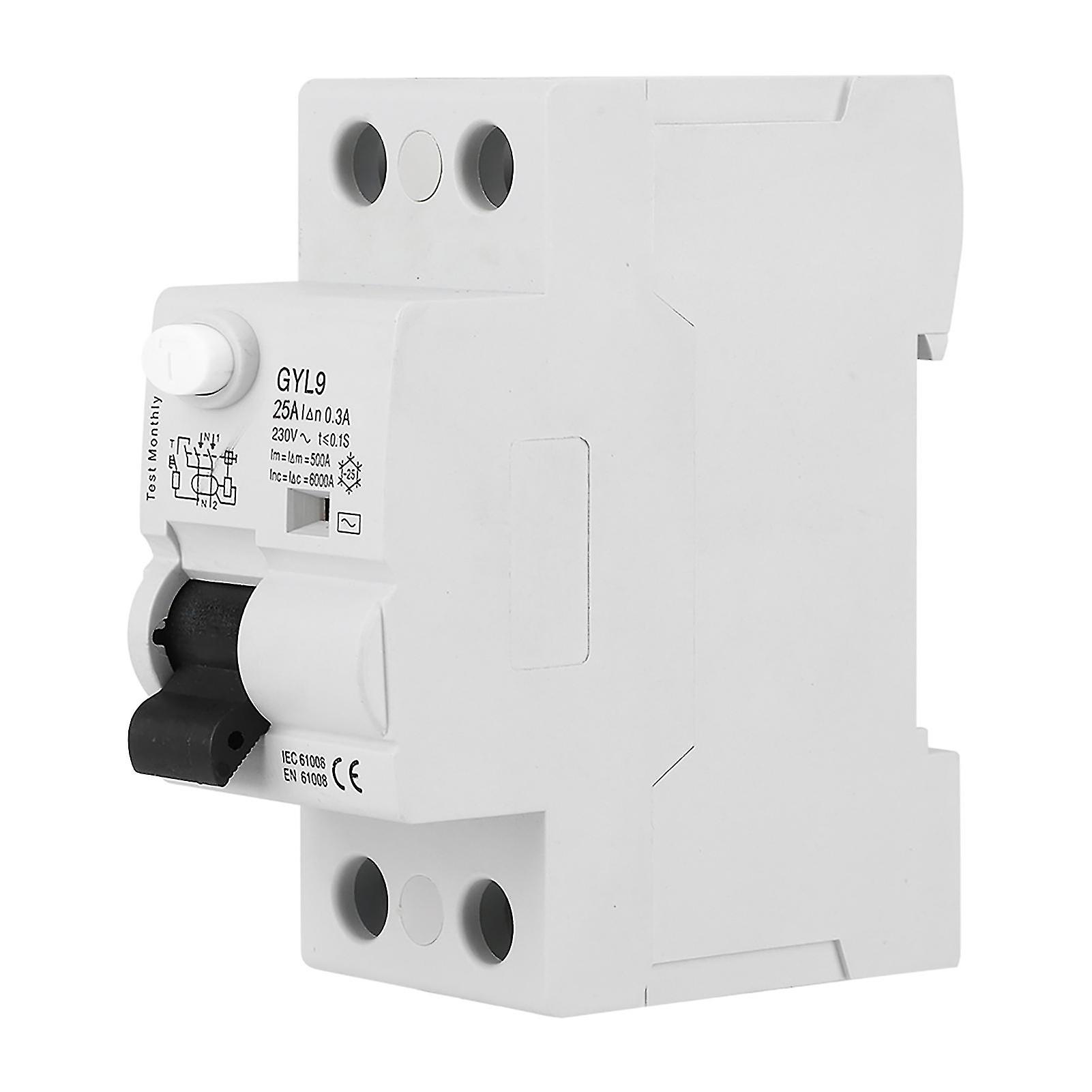 GYL9 Circuit Breaker 2P 230V 50/60Hz IP20 Electric Leaking Protector Current Circuit Breaker2P-25A-300mA