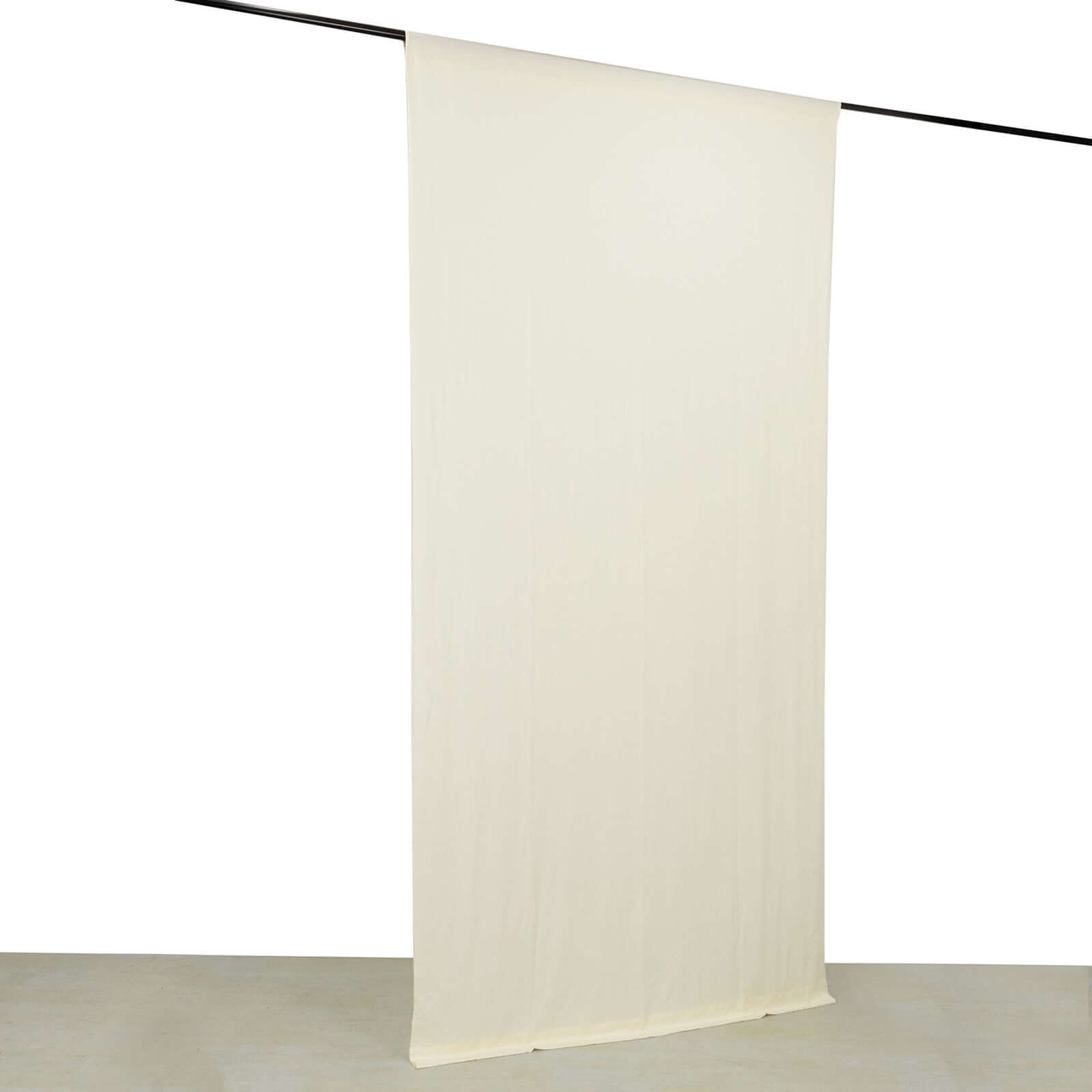 Ivory 4-Way Stretch Spandex Backdrop Drape Curtain, Wrinkle Resistant Event Divider Panel with Rod Pockets - 5ftx10ft