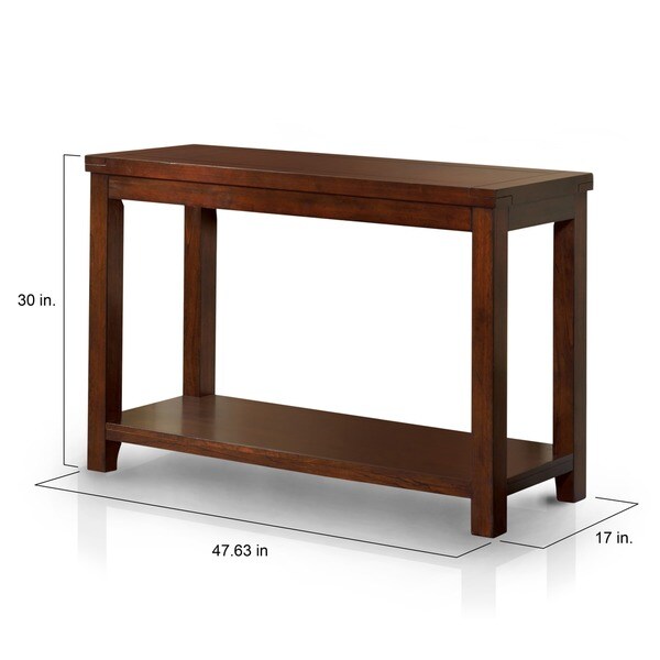 Furniture of America Ambelle 48-in. Cherry Solid Wood Sofa Table