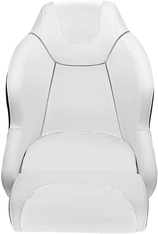 Seamander S1045 series Premier Pontoon Furniture Bucket Seat， Captain Seat， Colors Solid White