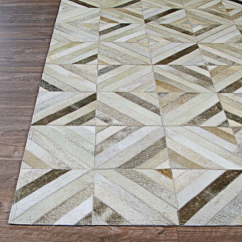 Couristan Chalet Blocks Cowhide Leather Area Rug