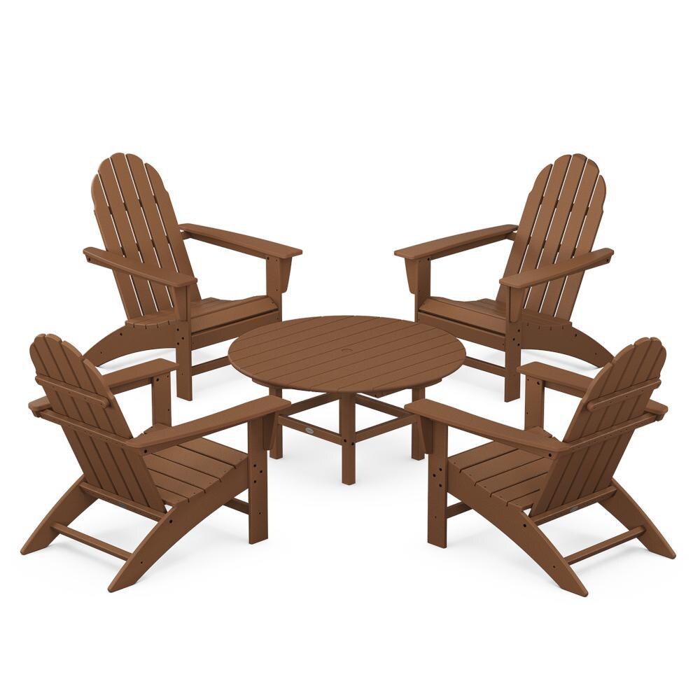 POLYWOOD Vineyard 5-Piece Adirondack Chair Conversation Set