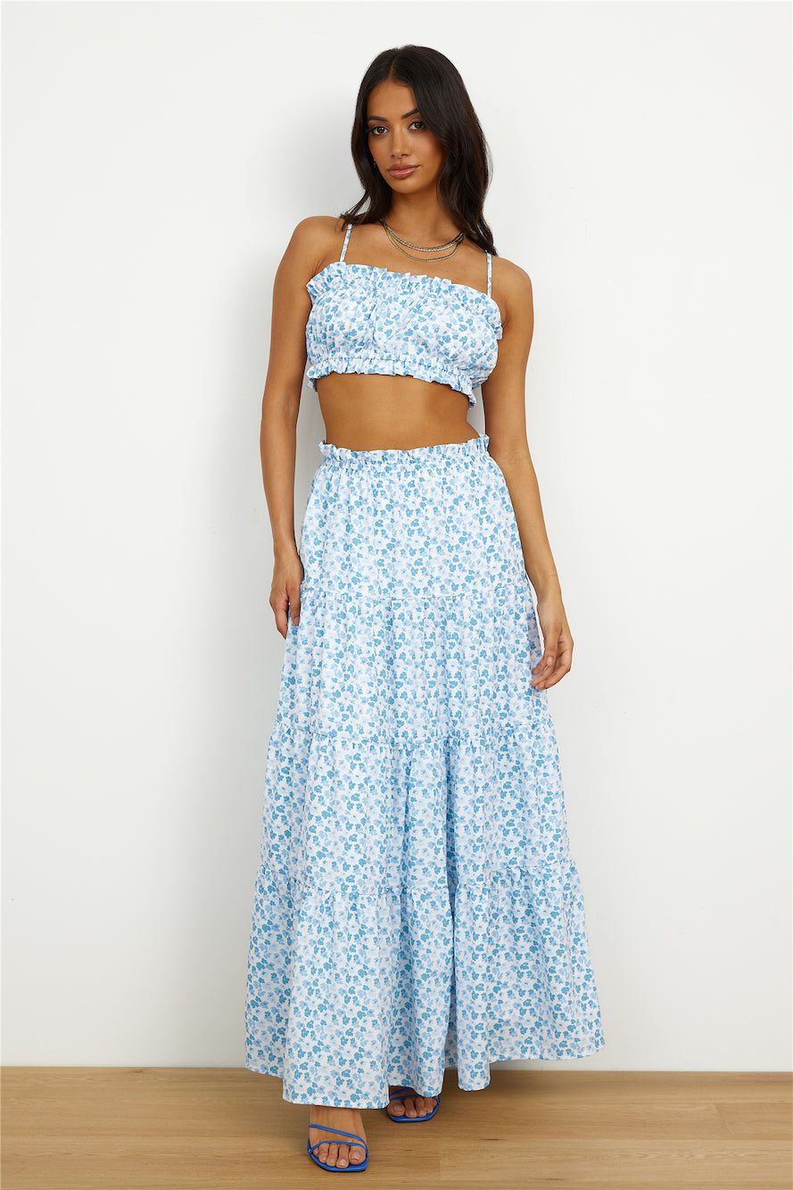 Pretty Dance Crop Top Blue