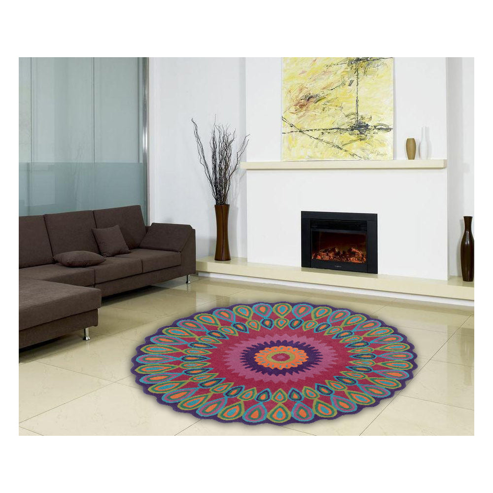 Lr Home Vibrance Multi Round Indoor Area Rug(79 x 79)