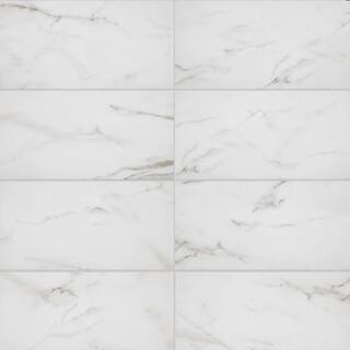 Florida Tile Home Collection Michelangelo Calacatta Rectified 12 in. x 24 in. Porcelain Floor and Wall Tile (13.3 sq. ft. case) CHDEZEN1012X24