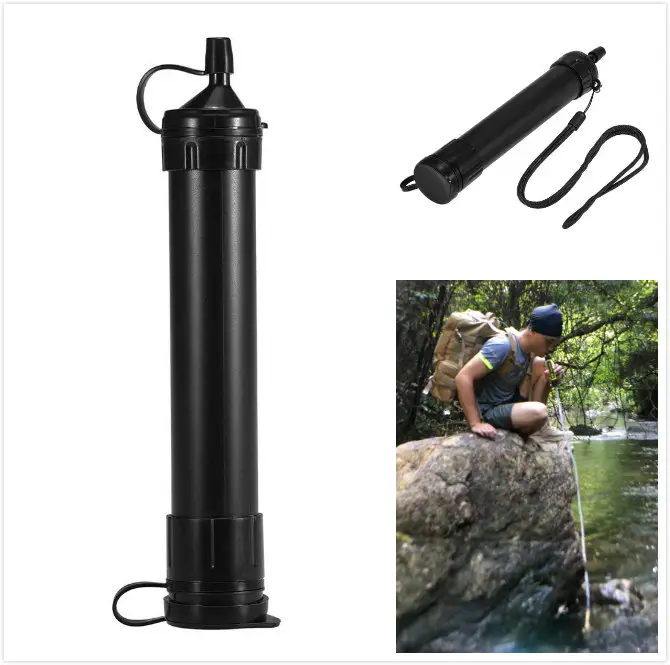 outdoor camping hiking emergency survival kit personal water filter straw 99.999% remove bacteria