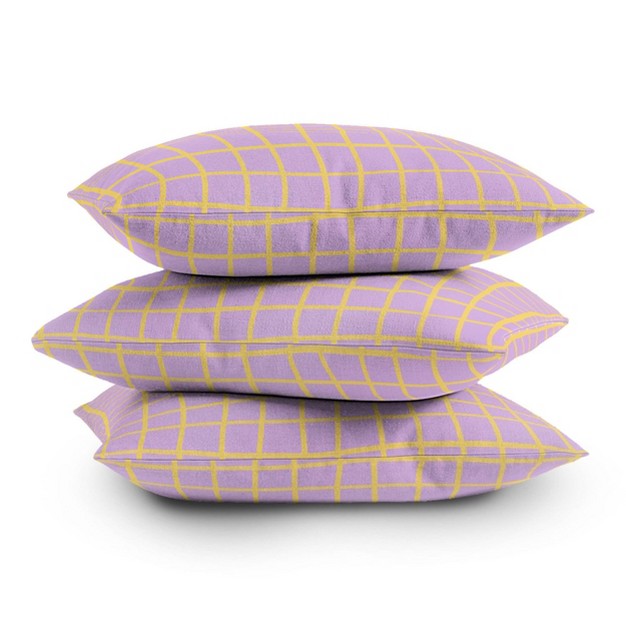 Maria Creative Windowpane Outdoor Throw Pillow Lavender lemon Deny Designs