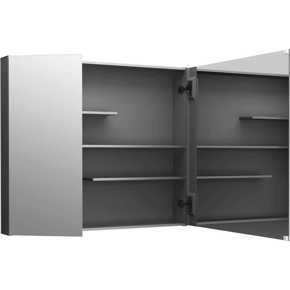 KOHLER Maxstow 30 in x 24 in SurfaceMount Medicine Cabinet with Mirror in Dark Anodized Aluminum