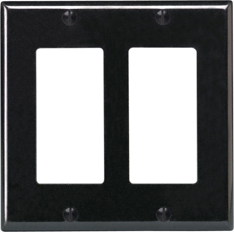 WALL PLATE DECORA 2G BLK