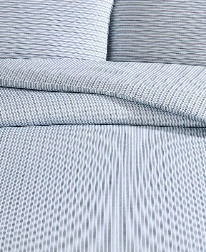 Eddie Bauer Ticking Stripe Cotton Percale 2 Piece Duvet Cover Set， Twin