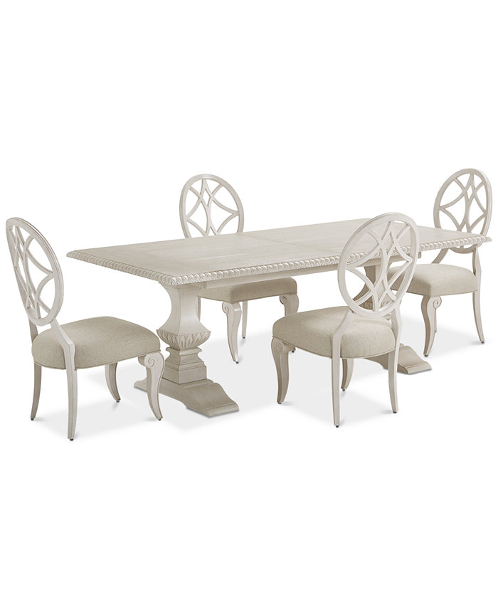 Trisha Yearwood Home Jasper County Dogwood Rectangular Dining Furniture 5-Pc. Set (Table and 4 Side Chairs)