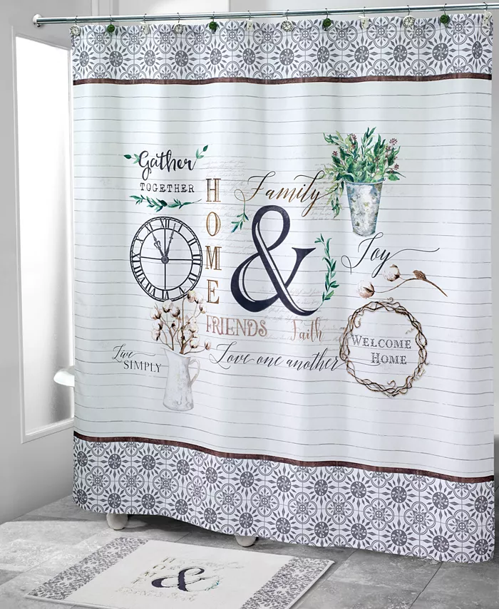 Avanti Modern Farmhouse Printed Shower Curtain 72 x 72