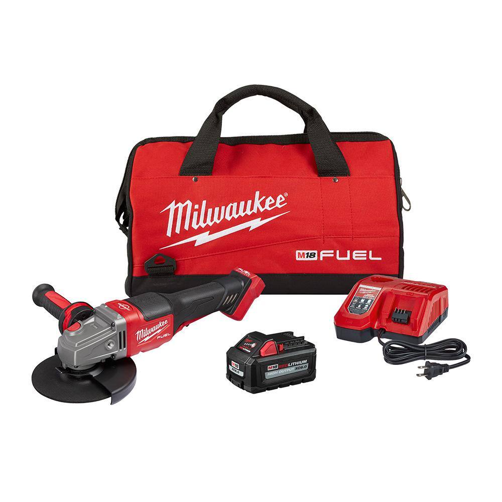 MW M18 FUEL 18V Lithium-Ion Brushless Cordless 4-12 in.6 in. Grinder with Paddle Switch Kit and One 6.0 Ah Battery 2980-21